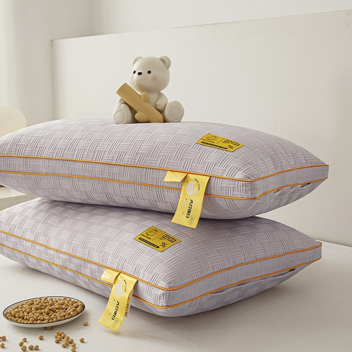 91家纺网 家纺一手货源 找家纺 芯宜佳 2024新款华夫格高弹枕枕头枕芯 华夫格高弹枕-灰色高枕48*74cm/对