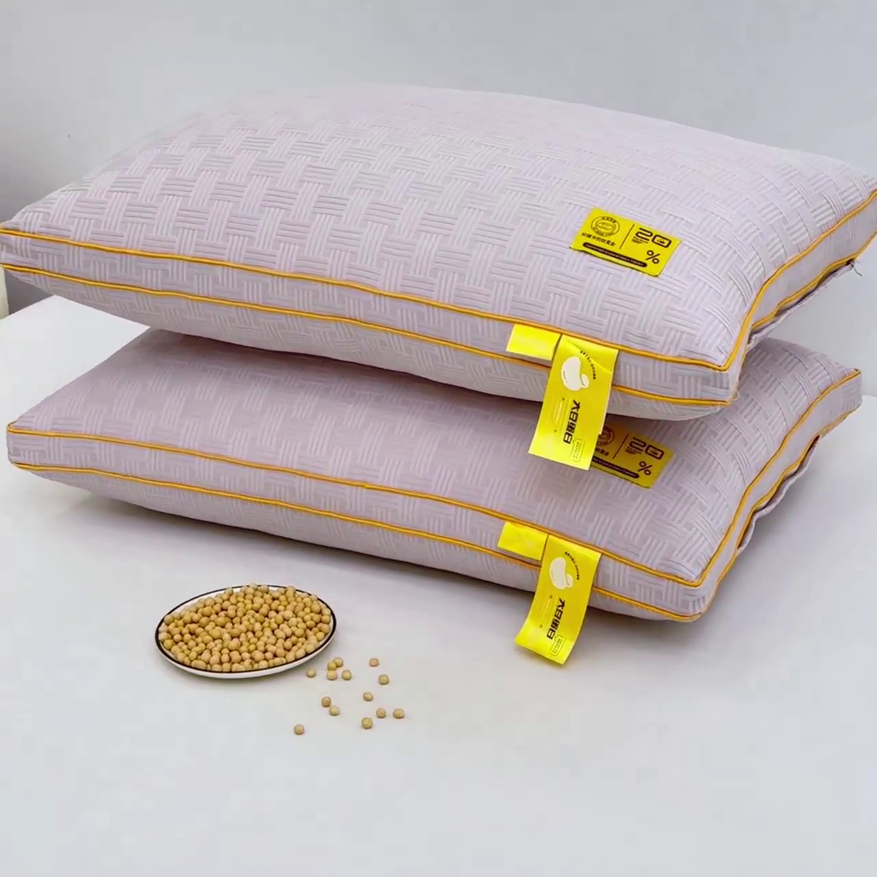 91家纺网 家纺一手货源 找家纺 芯宜佳 2024新款华夫格高弹枕枕头枕芯 华夫格高弹枕-灰色高枕48*74cm/对