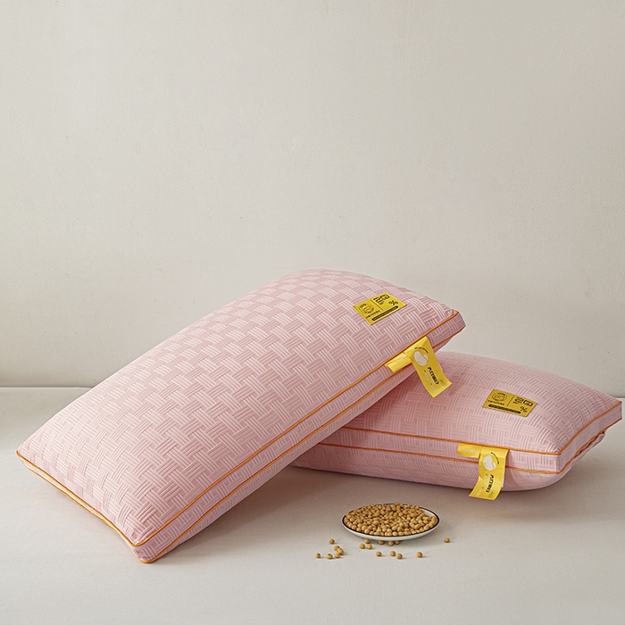 91家纺网 家纺一手货源 找家纺 芯宜佳 2024新款华夫格高弹枕枕头枕芯 华夫格高弹枕-豆沙色低枕48*74cm/对