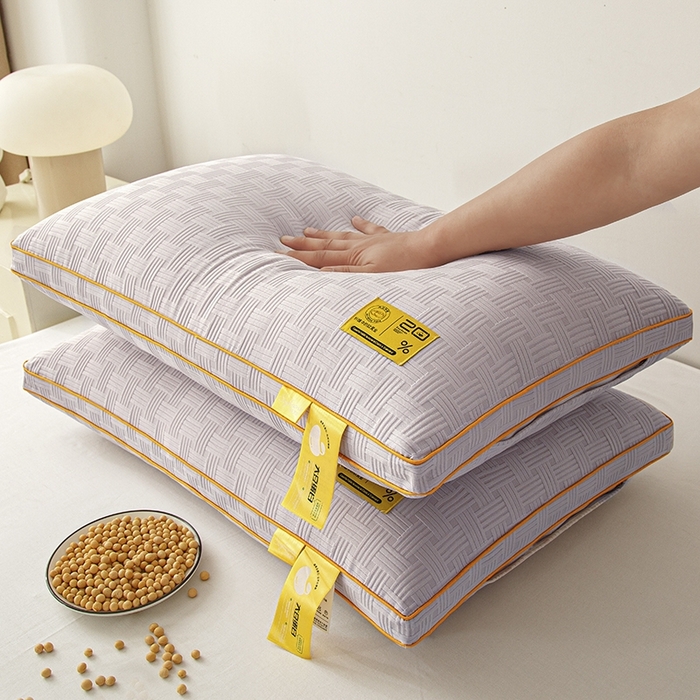 91家纺网 家纺一手货源 找家纺 芯宜佳 2024新款华夫格高弹枕枕头枕芯 华夫格高弹枕-灰色高枕48*74cm/对