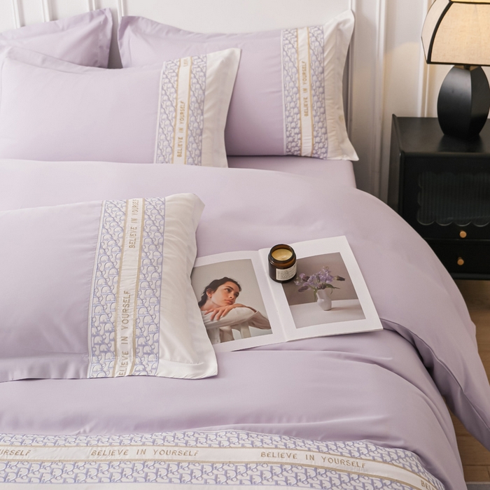 91家纺网 家纺一手货源 找家纺 布可家纺 2025新款时髦大牌高级感水洗磨毛刺绣四件套-帝奥 帝奥-极光紫