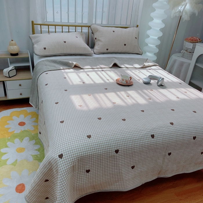 91家纺网 家纺一手货源 找家纺 2024新款棉加绒双面两用四季款床盖三件套 星灿