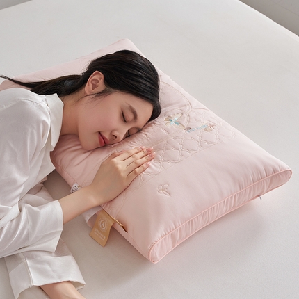 91家纺网 家纺一手货源 找家纺 乐可 2024新款苏锦蚕咝枕枕头枕芯 苏锦蚕咝枕-粉大【一对】