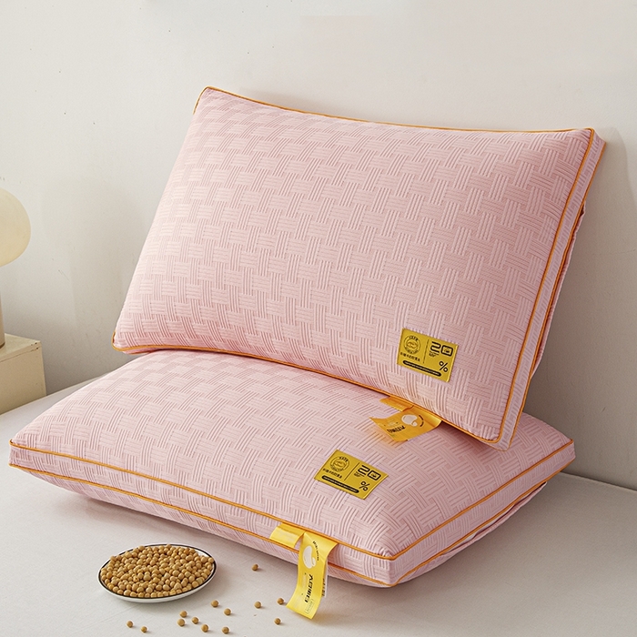 91家纺网 家纺一手货源 找家纺 芯宜佳 2024新款华夫格高弹枕枕头枕芯 华夫格高弹枕-豆沙色低枕48*74cm/对