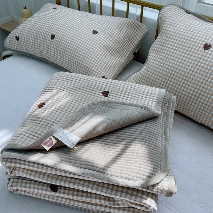 91家纺网 家纺一手货源 找家纺 2024新款棉加绒双面两用四季款床盖三件套 星灿