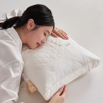 91家纺网 家纺一手货源 找家纺 乐可 2024新款苏锦蚕咝枕枕头枕芯 苏锦蚕咝枕-白大【一对】