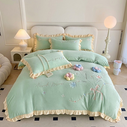 91家纺网 家纺一手货源 找家纺 （总）可以家居 2024新款超细旦全消光有机云绒四件套-布拉格