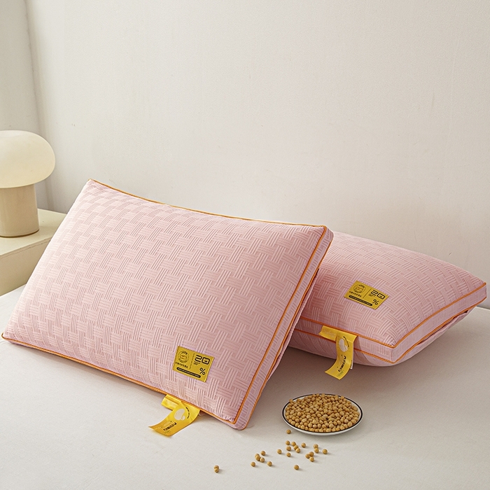 91家纺网 家纺一手货源 找家纺 芯宜佳 2024新款华夫格高弹枕枕头枕芯 华夫格高弹枕-豆沙色低枕48*74cm/对