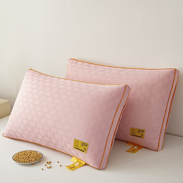 91家纺网 家纺一手货源 找家纺 芯宜佳 2024新款华夫格高弹枕枕头枕芯 华夫格高弹枕-豆沙色低枕48*74cm/对