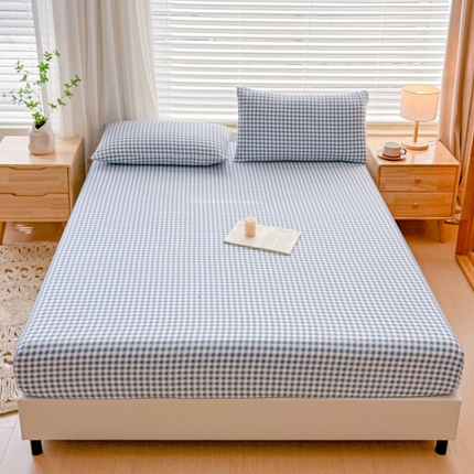 91家纺网 家纺一手货源 找家纺 （总）小萌虎 2024新款色织水洗棉单层床笠