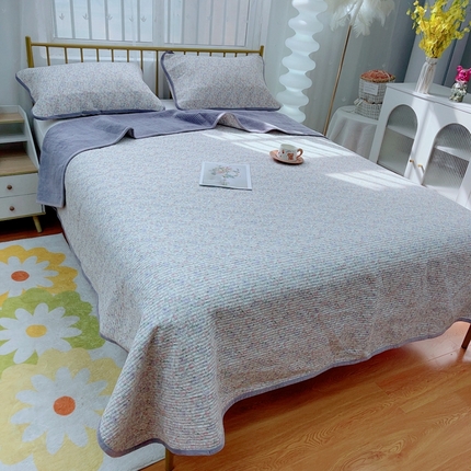 91家纺网 家纺一手货源 找家纺 （总）2024新款棉加绒双面两用四季款床盖三件套