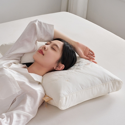 91家纺网 家纺一手货源 找家纺 乐可 2024新款苏锦蚕咝枕枕头枕芯 苏锦蚕咝枕-白中【单只