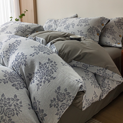 91家纺网 家纺一手货源 找家纺 （总）简宜家居（朝初家纺） 2025新款全棉三层水洗提花四件套