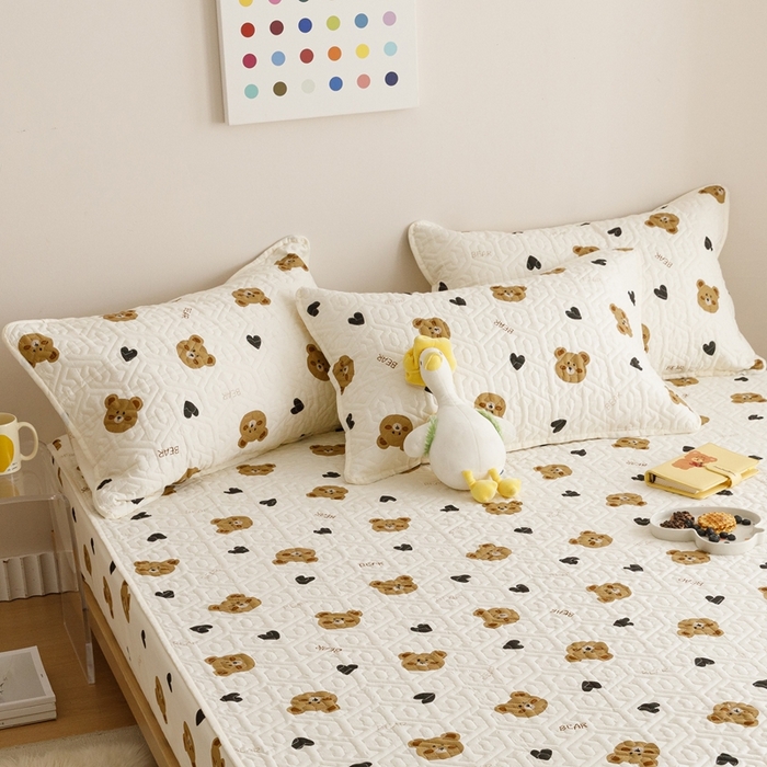 91家纺网 家纺一手货源 找家纺 2024新款全棉夹棉枕套-印花类 熊圆圆