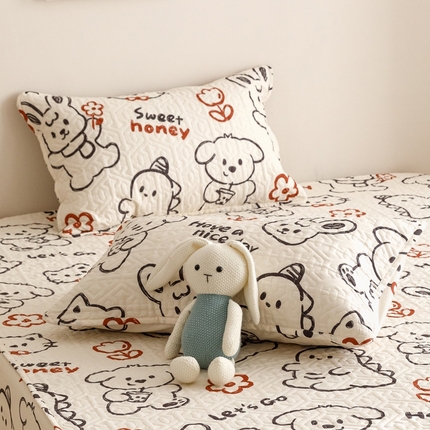 91家纺网 家纺一手货源 找家纺 2024新款全棉夹棉枕套-印花类 简笔画