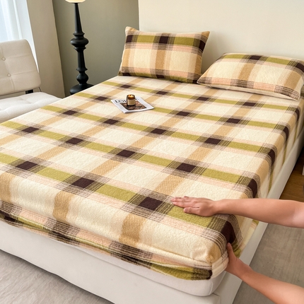 91家纺网 家纺一手货源 找家纺 （总）子曰 2024新款加厚波尔羊绒床笠床褥子床护垫保护套