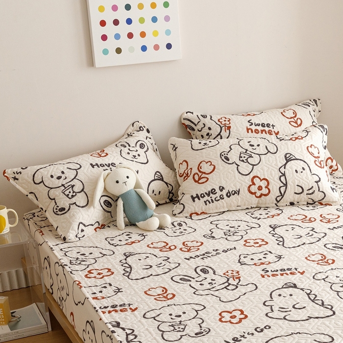 91家纺网 家纺一手货源 找家纺 2024新款全棉夹棉枕套-印花类 简笔画