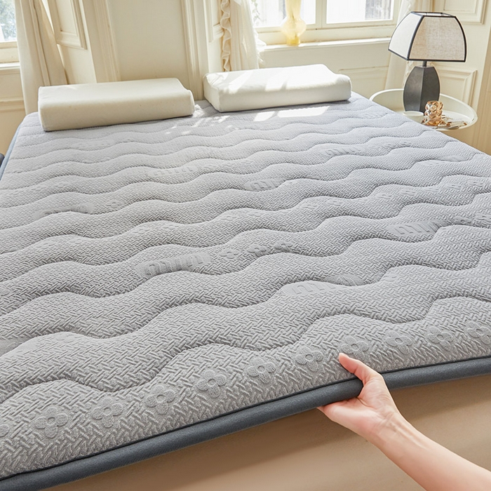 91家纺网 家纺一手货源 找家纺 丽诺床垫 2024新款雕花绒宽边床垫 雕花绒宽边床垫-浅灰