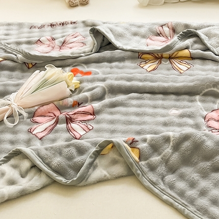 91家纺网 家纺一手货源 找家纺 （总）悦织湾家纺 2025新款320克仿兔毛大泡泡印花毯子纯色牛奶绒毛毯出口外贸跨境专供直播电商热销款 