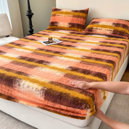 91家纺网 家纺一手货源 找家纺 （总）子曰 2024新款加厚波尔羊绒床笠床褥子床护垫保护套