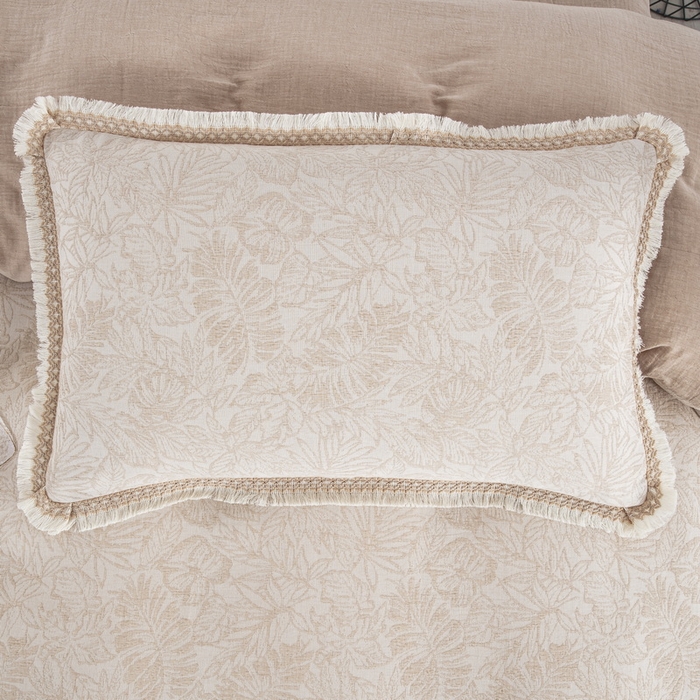 91家纺网 家纺一手货源 找家纺 鲁爱 2025新款全棉三层纱流苏款四件套 知心-浅咖