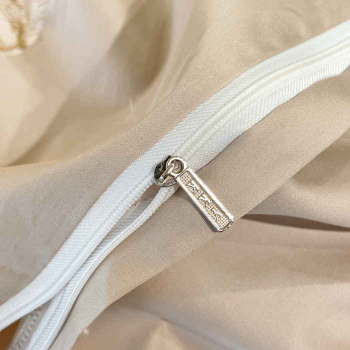 91家纺网 家纺一手货源 找家纺 2024新款拼接浮雕刺绣全棉纯棉加厚陶瓷生态磨毛四件套-茱莉叶 香槟金