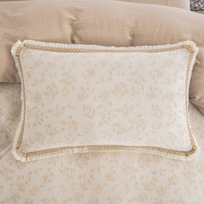 91家纺网 家纺一手货源 找家纺 鲁爱 2025新款全棉三层纱流苏款四件套 唯爱-浅咖