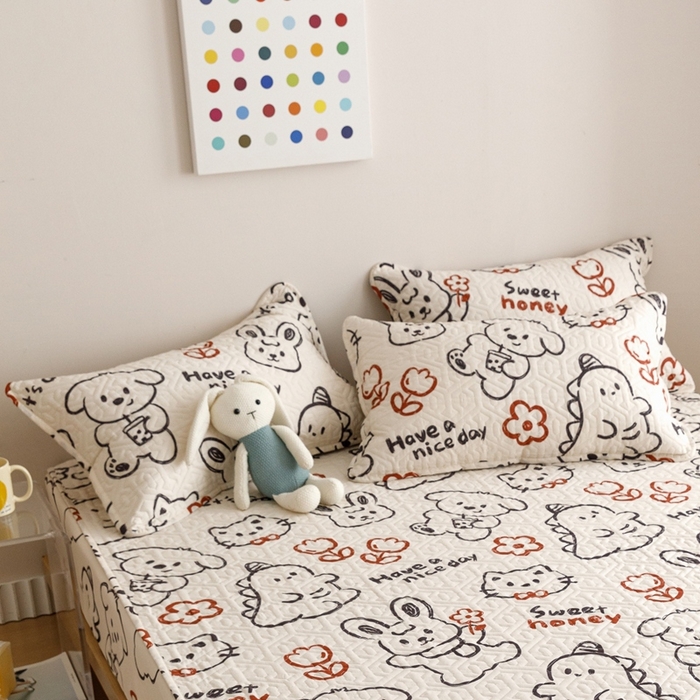 91家纺网 家纺一手货源 找家纺 2024新款全棉夹棉枕套-印花类 简笔画