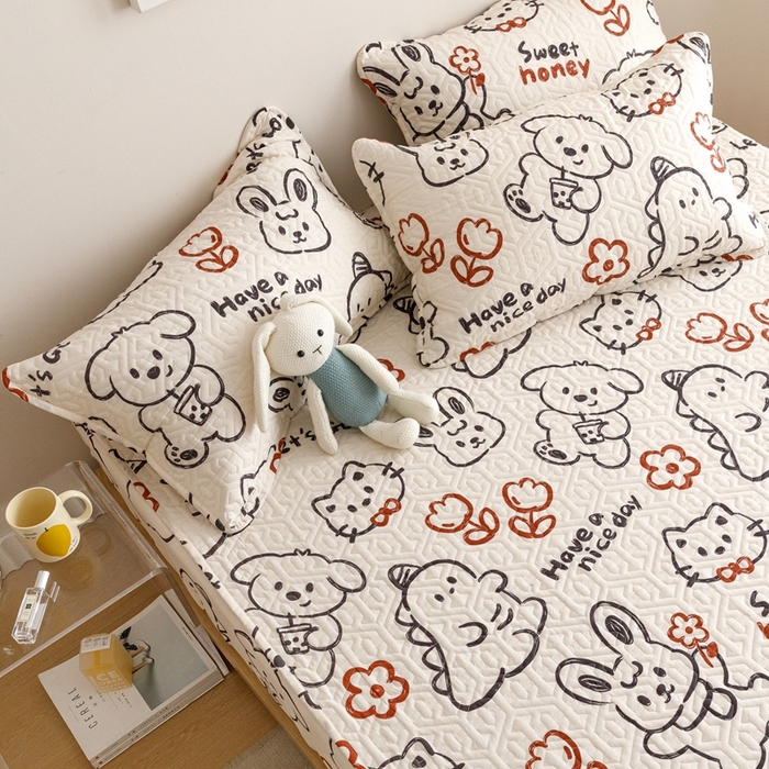 91家纺网 家纺一手货源 找家纺 2024新款全棉夹棉枕套-印花类 简笔画