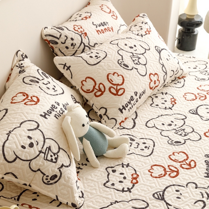 91家纺网 家纺一手货源 找家纺 2024新款全棉夹棉枕套-印花类 简笔画