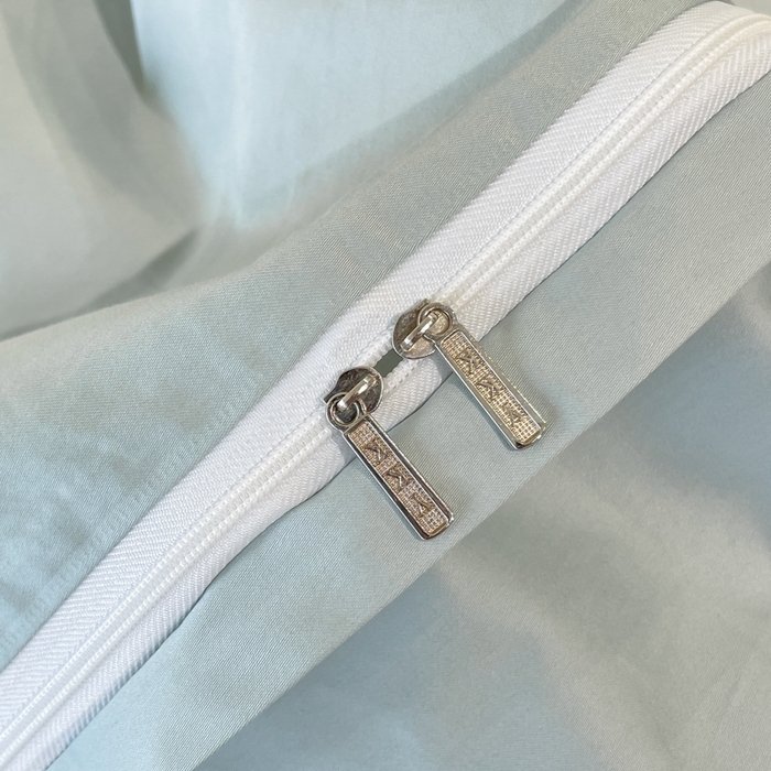 91家纺网 家纺一手货源 找家纺 2024新款拼接浮雕刺绣全棉纯棉加厚陶瓷生态磨毛四件套-茱莉叶 蓝绿