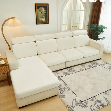 91家纺网 家纺一手货源 找家纺 逐日沙发套 2024新款超柔云感绒沙发笠 超柔云感绒-奶油白