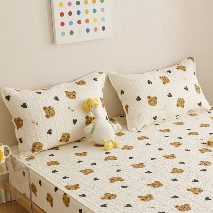 91家纺网 家纺一手货源 找家纺 2024新款全棉夹棉枕套-印花类 熊圆圆