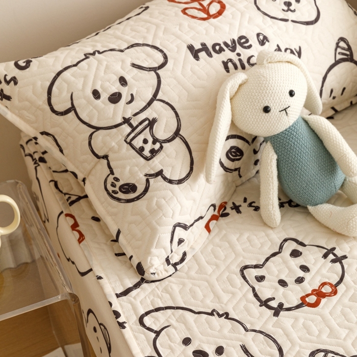 91家纺网 家纺一手货源 找家纺 2024新款全棉夹棉枕套-印花类 简笔画