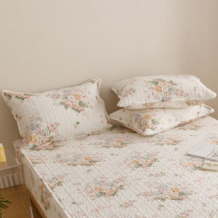 2024新款全棉夹棉枕套-印花类 花期如梦