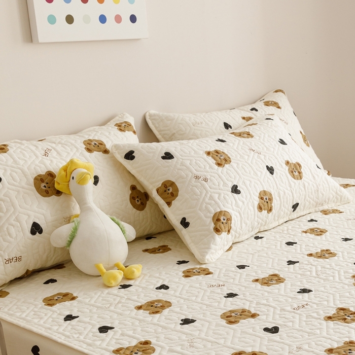 91家纺网 家纺一手货源 找家纺 2024新款全棉夹棉枕套-印花类 熊圆圆
