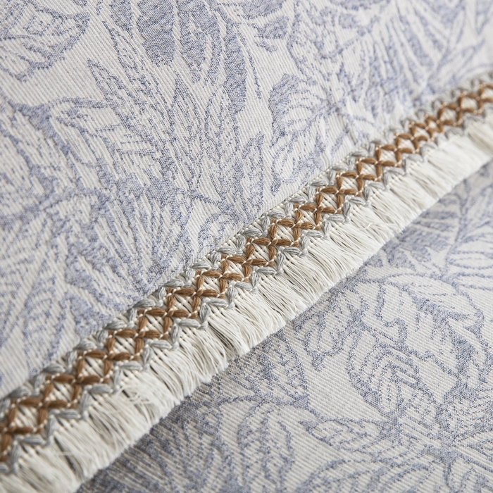 91家纺网 家纺一手货源 找家纺 鲁爱 2025新款全棉三层纱流苏款四件套 知心-蓝