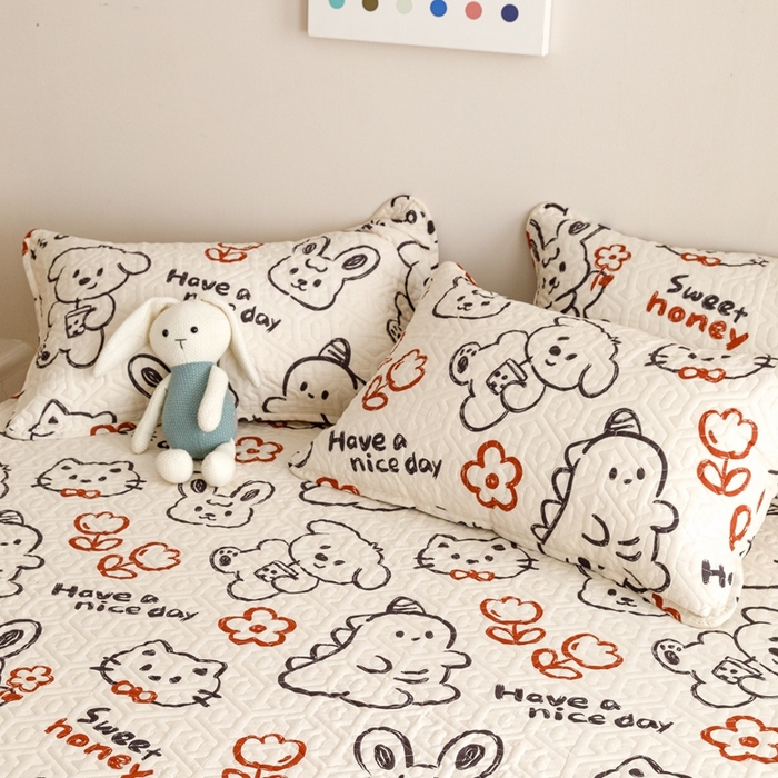 91家纺网 家纺一手货源 找家纺 2024新款全棉夹棉枕套-印花类 简笔画