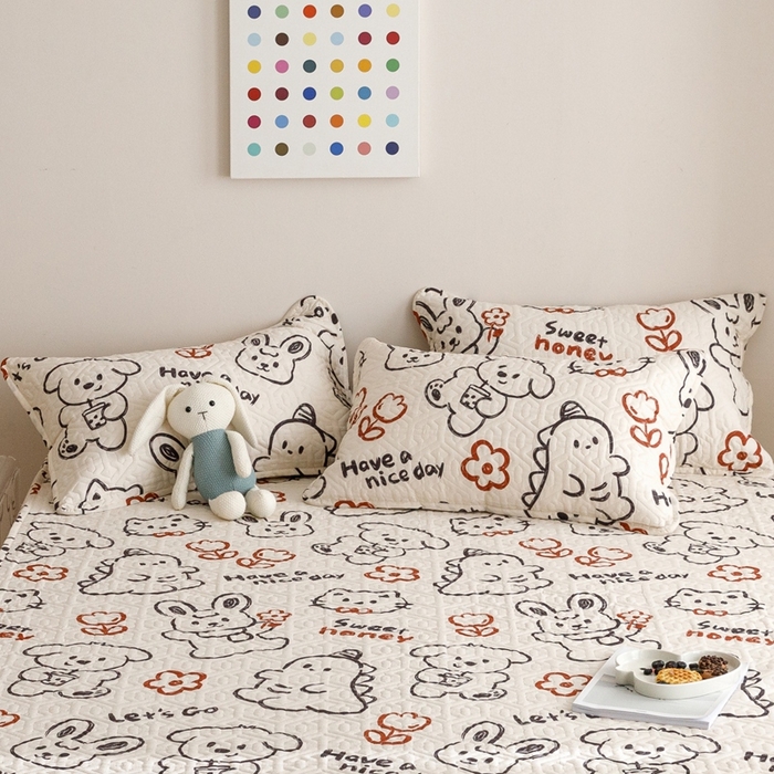 91家纺网 家纺一手货源 找家纺 2024新款全棉夹棉枕套-印花类 简笔画