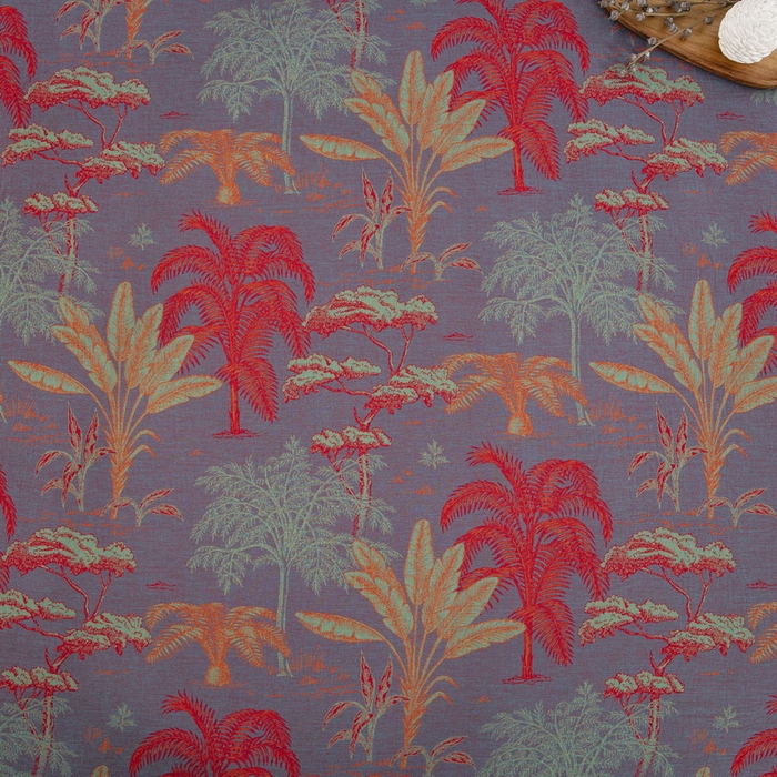 91家纺网 家纺一手货源 找家纺 鲁爱 2025新款色织提花全棉双层纱床笠（正反两用） 奇幻丛林-紫罗兰（双面用床笠）