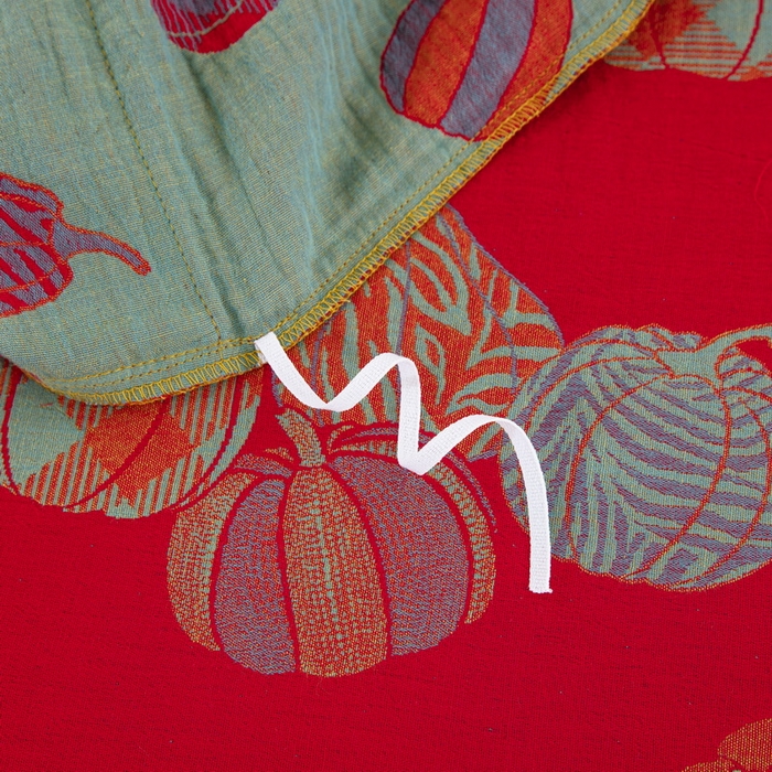 91家纺网 家纺一手货源 找家纺 鲁爱 2025新款全棉色织双层纱纽扣款四件套 子孙满堂-红