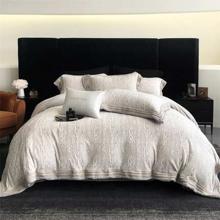 馨蕊家居 2024新款秋冬轻奢煦暖绒四件套-尤拉 尤拉-高级灰