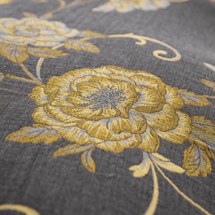 91家纺网 家纺一手货源 找家纺 鲁爱 2025新款全棉色织双层纱纽扣款四件套 一路生花-黑金