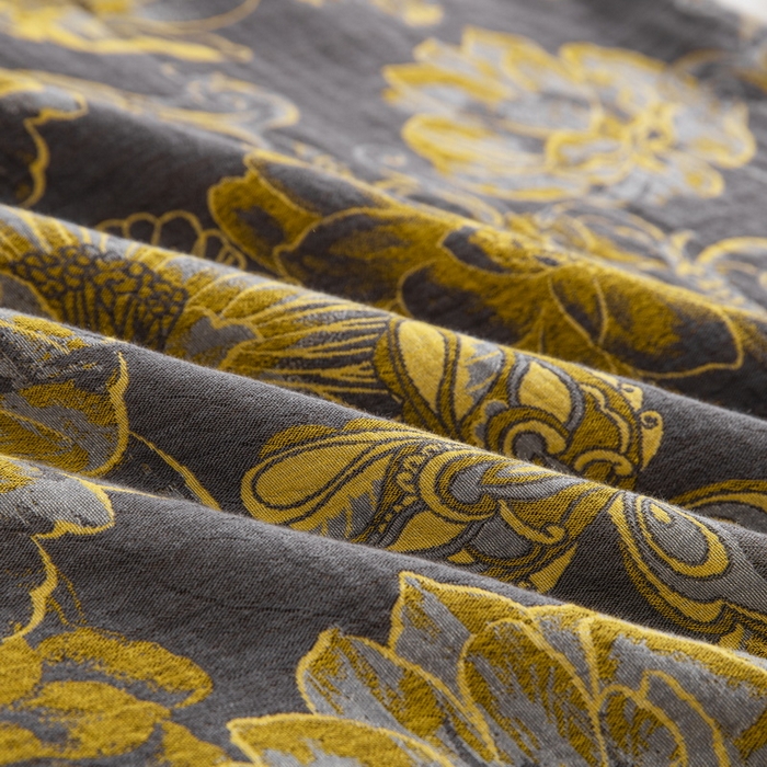 91家纺网 家纺一手货源 找家纺 鲁爱 2025新款全棉色织双层纱纽扣款四件套 花絮-黑金