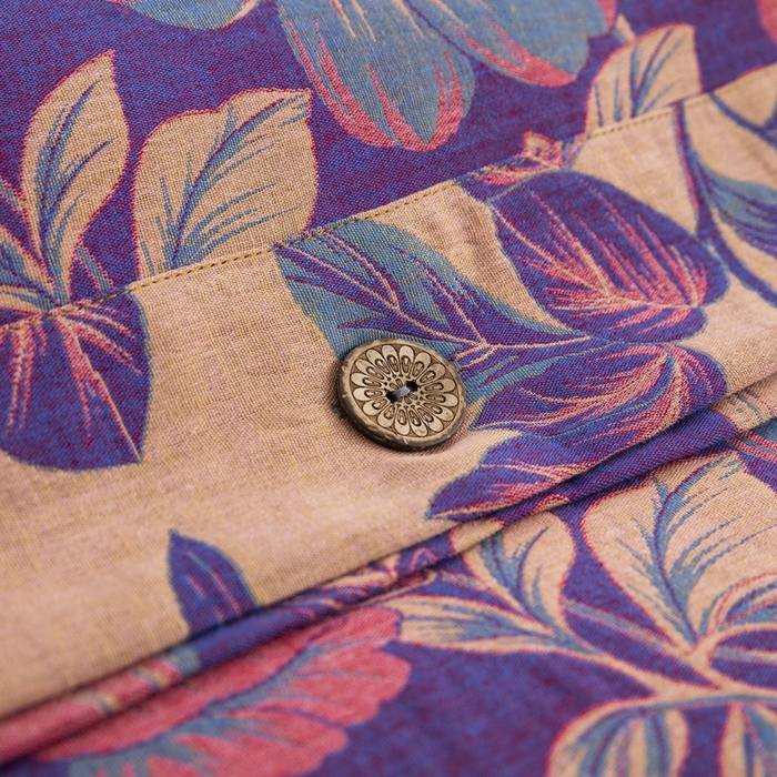 91家纺网 家纺一手货源 找家纺 鲁爱 2025新款全棉色织双层纱纽扣款四件套 花开时节-紫