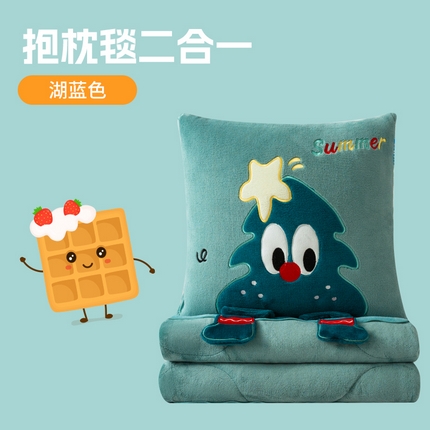 91家纺网 家纺一手货源 找家纺 （总）雷娜家居 2025款加厚牛奶绒奶油小松树抱枕被