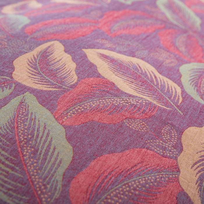 91家纺网 家纺一手货源 找家纺 鲁爱 2024新款全棉色织双层纱纽扣款四件套 叶语柔情-紫罗兰