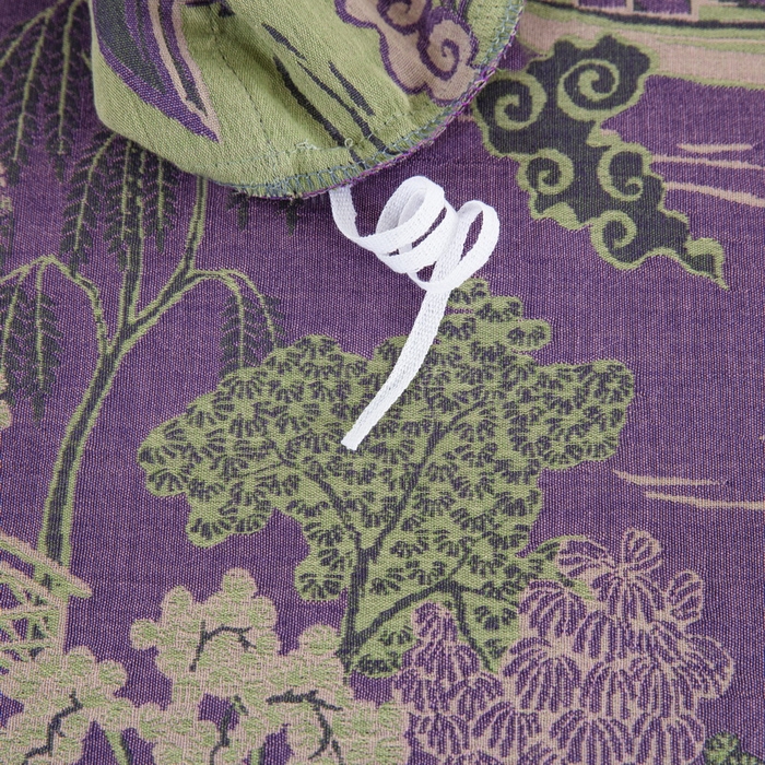 91家纺网 家纺一手货源 找家纺 鲁爱 2025新款全棉色织双层纱纽扣款四件套 烟雨湖畔-紫