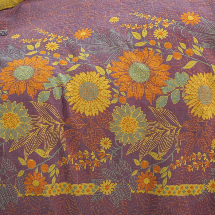 91家纺网 家纺一手货源 找家纺 鲁爱 2025新款全棉色织双层纱纽扣款四件套 花开半夏-紫罗兰