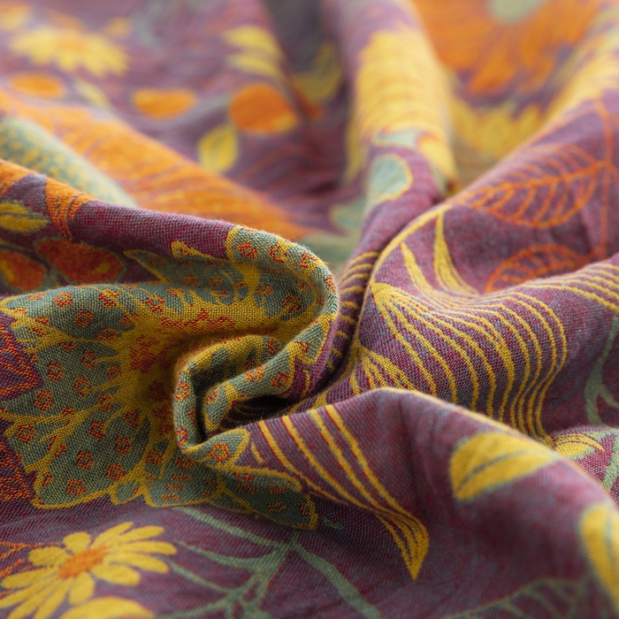 91家纺网 家纺一手货源 找家纺 鲁爱 2025新款全棉色织双层纱纽扣款四件套 花开半夏-紫罗兰